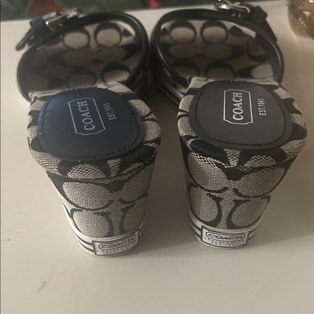 Like new Coach Monogram Black and White Mules. Open to offers!! - Picture 4 of 6